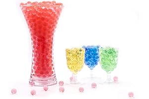 Risai Bolas Gel de Agua, Perlas Bolitas de Agua No Tóxicas Crecen en Agua, Water Beads para Jarrones Decoración Plantas Flores, 500pcs, Red 10g