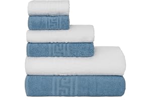 nice homeit- Juego de Toallas de baño de 6 Piezas, 100% algodón, Suaves y Altamente absorbentes, Juego de Toallas para baño, Cara y bidé de Varios tamaños, Fabricado en Italia,