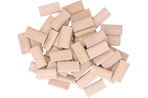 HONIWU Tenone in legno Domino, confezione da 50 tasselli in faggio, tassello per inserimento in faggio per giunzioni di mobili per la lavorazione del legno(6 * 20 * 40MM)