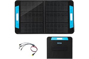 Intenergy 100W 12v faltbares solarpanel,Solarmodul mit ETFE Monokristalline Solarzelle für Powerstation,Verstellbarer Halterung Solarmodul für Tragbare Powerstation Wohnmobil Camping Garten Caravan