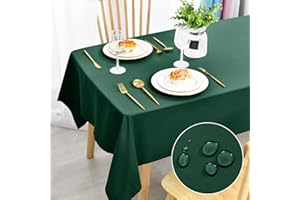 DWCN Tovaglia antimacchia, lavabile, impermeabile, per sala da pranzo, casa, giardino, feste e matrimoni, 140 x 240 cm, colore: verde
