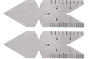 QUARKZMAN 2pz Centro Calibro 60 Gradi Metrico Filettatura Taglio Angolo Calibro Inossidabile Acciaio Tornio Taglio Utensile,Filettatura Passo Incremento 0.1/0.05mm