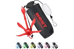 Best Marine and Outdoors Kayak Anchor, 3.5 Pound Anchor System Kit for Kayaks, Canoes, SUP Paddle Boards & Jet Skis, Fishing, Boating & Kayaking Accessories