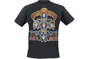 Guns N' Roses Tour 1988 Männer T-Shirt schwarz Band-Merch, Bands, Totenköpfe