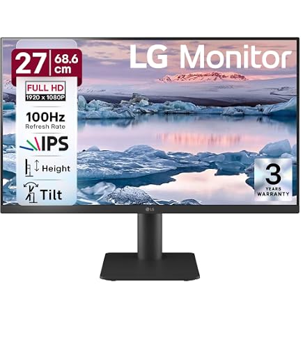 HP M27fw FHD Monitor, 27inch(68.6 cm),1920 x1080 Pixels, 3-Sided