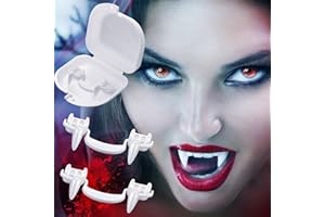CHUANKEFANXING Vampire Teeth, Vampire Fangs Teeth, 2 Pcs Retractable Vampire Fangs, Retractable Realistic Vampire Zombie Fangs, Not Scratch The Gums Telescopic Teeth Fangs for Halloween Party