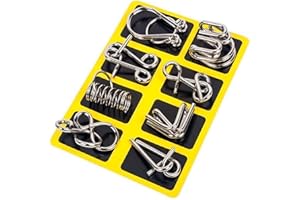 FJDRSIG 8 Pcs Metal Wire Puzzle Logic Brain Teaser Set, Classical Mini Metal Puzzles for Adults, Metals Puzzle, Brain Teaser Puzzles, Ideal Intelligence Toys Gifts for Kids And Adults