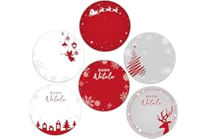 GEBETTER 120pz 4cm Etichette Adesive Natalizie Buon Natale Adesivi Natalizi Chiudipacco Rotondi per Sigilli Pacchetti Pacchi Regalo Buste Biglietti Auguri Festa Natale