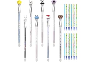 DBALL 16 Piezas Boligrafos Borrable 0.5mm Bolis Borrables Gel con 16 Azul Recarga Rollerball Pluma Bolígrafos De Dibujos Animados Bonitos para Oficina Escuela Papelería Estudiantes