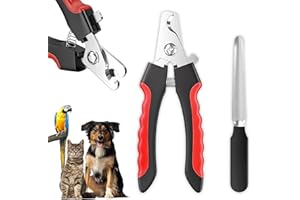 Evabris Cortauñas Perro y Gato, Hecho con Acero Inoxidable, Fácil y Sin Dolor, Corta Uñas Perritos y Gatitos, Incluye Lima uñas (Rojo, Mascotas Pequeños-Medianos)