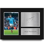 HWC Trading Photo A4 Julian Alvarez (Manchester City) - Impression Autographe Signée - Cadeau Fan De Foot