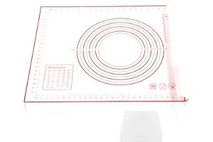 Miorkly Spianatoia per Impastare Silicone 90 X 60 cm,Tappetino Silicone Per Impastare Antiscivolo E Antiaderente,Spianatoia Per Impastare Grande,Adatto Per Fare,Impasti,Pizza(Rosa + Raschietti)