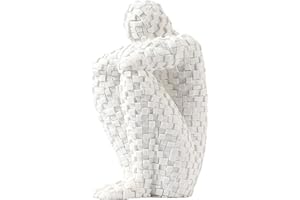 SIMDIM Estatua Moderno, Pensador Abstracto Adorno Salon Moderno, Abstracto Estatua Resinoso Moderno, Artístico Figura Decoracion Salon, Ornamento Arte, Decoracion para Casa Hogar Salon Escritorio (Blanco)