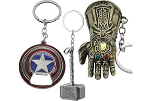 3 sacacorchos de los Vengadores, abridor de botellas de cerveza,Wopin-abridor de botellas con llavero de escudo del Capitán América, abridor de botellas vintage para amantes de la cerveza