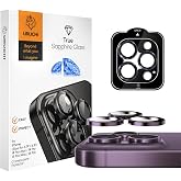 URUCHI iPhone 14 Pro / 14 Pro Max / 15 Pro / 15 Pro Max SAFİR PREMIUM Kamera Lens Koruyucu, [Orijinal Tasarım] &Ccedil;izilmez 9H Te