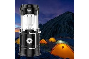 VGE LED Linterna de Camping,Luz de Emergencia Plegable,Linterna Portátil de Exterior,Portátil,Impermeable,Doble Fuente de Luz,Lámpara de Camping para Huracanes,Emergencias,Tormentas,Apagones-Negro…