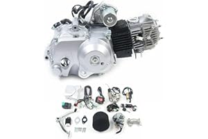 Fetcoi 125ccm 4-Takt Engine Motor, Elektrischer Start 3+1 Rückwärts, Kickstart Air-cooled Engine Motor für ATV QUAD Go Kart Dirt Bike Motorcycle(Automatisch)