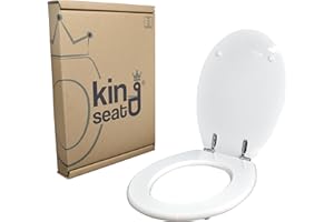 KING SEAT Copriwater in MDF, serie Ellisse della Ideal Standard, Bianco, con cerniere in ottone cromato.