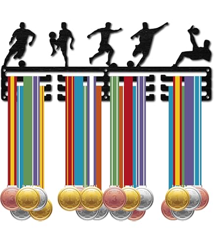 CREATCABIN Support Médaille Équestre Bois,Support Médaille Sport,Support Mural Monté Sur 30 Médaille,Support Ruban Pour Compétition D'Équitation,Athlètes Médaillés,Noir 15.7x5.9 Pouces