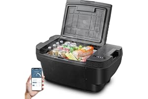 AAOBOSI Frigo Portatile, Frigo Per Auto Doppia Zona, Frigorifero da Viaggio con WiFi, -20 ℃ a 20℃, 12/24V DC e 100/240V AC,Per Auto, Camion, Camper, Barca e Presa Di Corrente