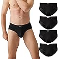 BAMBOO COOL Men's Underwear Briefs Bamboo Viscose Coverd Waistband Comfort Soft Underwear with Contour Pouch Briefs Pack