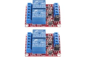 AEDIKO 2pcs DC 12V Relay Module 2 Channel Relay Board with Optocoupler Support High or Low Level Trigger