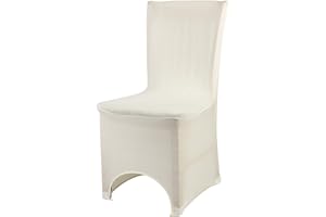 Trimming Shop Chair Cover Spandex Polyester Stretch Fabric Dining Slipcovers Washable & Removable Protective Wedding Chair Cover for Wedding Banquets Ceremony & Hotel Dinner (Ivory, Pack of 50)