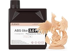 ELEGOO Resina ABS-Like 3.0 Pro, LCD UV Resina Rapida Alta Precisione, Non-Brittle, Migliorata Forza e Durezza per LCD/DLP Stampante 3D Resina Fotopolimerica, Beige 2000G
