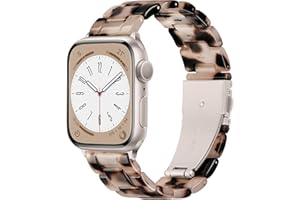 Vamyzji Compatible with Apple Watch Straps 42mm(Series 11 10)41mm 40mm 38mm, Light Resin Tortoise Waterproof Sport iWatch Strap with Stainless Steel Clasp for Apple Watch Series 11 10 SE 9 8 7 6 5 4 3