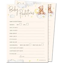Gioco Baby Shower "Mamma O Papà?" 20 Carte Ospiti A Tema Orsetto - Design Unisex Neutro - Prodotto In UK