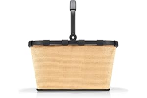 reisenthel Carrybag – stabilny kosz na zakupy z dużą ilością miejsca do przechowywania i praktyczną kieszenią wewnętrzną – eleganckie i wodoodporne wzornictwo, Rama Raffia Black, 48 x 29 x 28 cm (B x