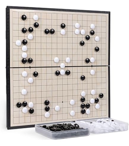 Jeu De Go Magnétique Pliable - Plateau 28x28 Cm, Pierres Noires & Blanches, Livret