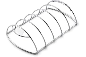 Weber Ribbshållare, rymmer upp till 5 revbensspjäll/spare-ribs, Non-stick rostfritt stål, diskmaskinssäker, passar alla grills (kol från Ø 47 cm, gas, pellets, elektriskt) - Silver (6605)