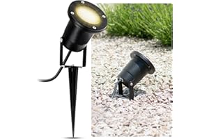 SSC-LUXon LED Gartenstrahler mit Erdspieß für außen in schwarz Gartenleuchte Kopf schwenkbar mit 3W GU10 LED Lichtfarbe warmweiß