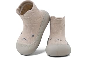 LACOFIA Baby Boys Girls First Walking Shoes Infant Toddler Sock Slipper with Anti-Slip Rubber Sole