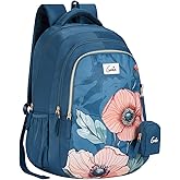 Genie School Backpack for Girls |19 In-36 Ltr with Three Compartments, Side Pockets and Light Weight with Padded Shoulders |B