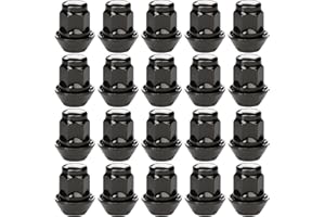GAsupply 20pcs M12x1.5 Floating Washers Tapered Seat Alloy Wheel Nuts with 19 Hex, Compatible with Most Ford Focus Fiesta Fusion Escort Mondeo Kuga C-max, Closed End Lug Nuts (Black)