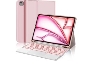 JADEMALL Tastiera con Trackpad per iPad Air 11" M3/M2 2025/2024, Italiano ‎QWERTY Tastiera Retroilluminata Bluetooth Staccabile con Touchpad per iPad Air 11 2025/2024 (M3/M2), Rosa
