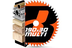 BAUBECK Sägeblatt 190x30 inkl. 20mm/16mm Reduzierringe - Multi Material Feinschnitt - Kreissägeblatt 190x30 für Holz, Aluminium, Metall uvm. - Sägeblatt 190x20 und Sägeblatt 190x16