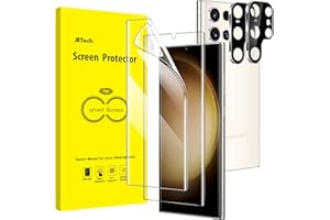 JETech Ochraniacz Ekranu dla Samsung Galaxy S23 Ultra 5G 6,8 Cala z Obiektyw Aparatu Ekranu, Elastyczna Folia TPU, Odciski Palców ID Kompatybilny, HD Przezroczyste, 2 Sztuki Każdy