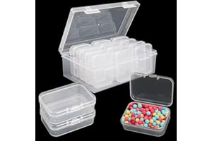 Jogoico 13 Pezzi Piccole Scatole Plastica Trasparente con Coperchio, Contenitori Portaoggetti per Organizer Plastica, Scatolina di Stoccaggio per Perline, Gioielli, Piccoli Oggetti(6,5 * 4,5 * 2CM)