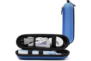 Nincha Estuche de Viaje Compacto Cepillos de Dientes Eléctricos, Bolsa Protectora de EVA para Philips Sonicare/Oral-B, Funda Portátil Impermeable con Bolsillo de Malla y Bandas Elásticas(Azul)