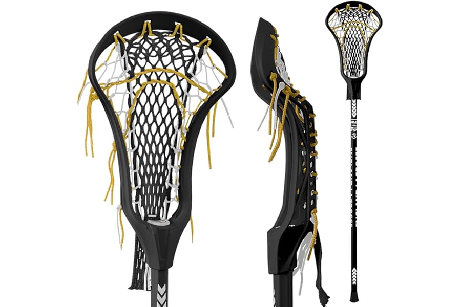 Newitts England Lacrosse 6065 Unisex Complete Stick [Each] • 40" Complete Stick • Made from 6065 Aluminium • Approved by England Lacrosse [SELECT YOUR COLOUR] (Black/Yellow)