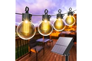 litogo Catena Luminosa Esterno Solare 13.6M/44.6FT, 27LED G40 Luci Solari da Giardino, 4 Modalità Impermeabile Luci Solari Esterno per Giardino Feste Patio Cortile