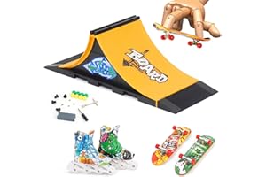 Aolieh Finger Skateboard and Ramp Accessories Set Fingerboard Skate Park Toy Set DIY Finger Skate Boarding Ultimate Sports Training Props Toy for Children