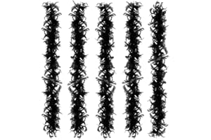 Anjing 5 Pcs Feather Boa Multicolor Feather Boas for Crafts Party Supplies Girls Dress up Costume…