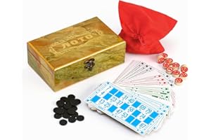 AEVVV Jeu de loto russe - Cartes de bingo Loto et en bois dans une boîte en métal avec motifs d'hiver