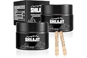BYHSOEP 2 Piezas Shilajit Resina Himalaya 50g, Shilajit Original Himalaya Bio, Resina Shilajit Natural, Con Cuchara Medidora, Adecuada para Hombres y Mujeres