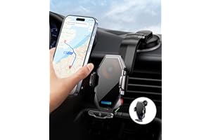 ESSAGER KFZ Handyhalterung Kabelloses Ladestation 15W Induktives, Belüftung + Saugnapf, Touch + Mechanischer Knopf, Fast Qi Wireless Charger Auto Induktive Laden, für iPhone, Samsung, Huawei usw