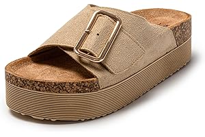 JOMIX Ciabatte Donna Estivi a Fascia con Gran Fibbia Elegante Suola Gomma Sughero Sintetico